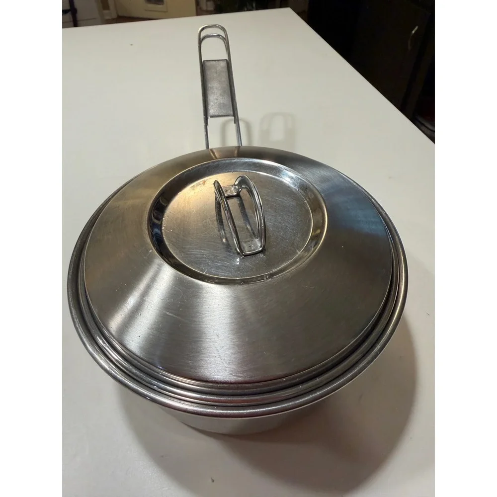 Tramontina Stainless Steel Saucepan with Lid 160mm Tri-Ply Base Made in Brazil